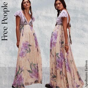 FREE PEOPLE COLETTE MAXI DRESS IN IVORY COMBO SIZE 8 & 10 NWT EMBELLISHED